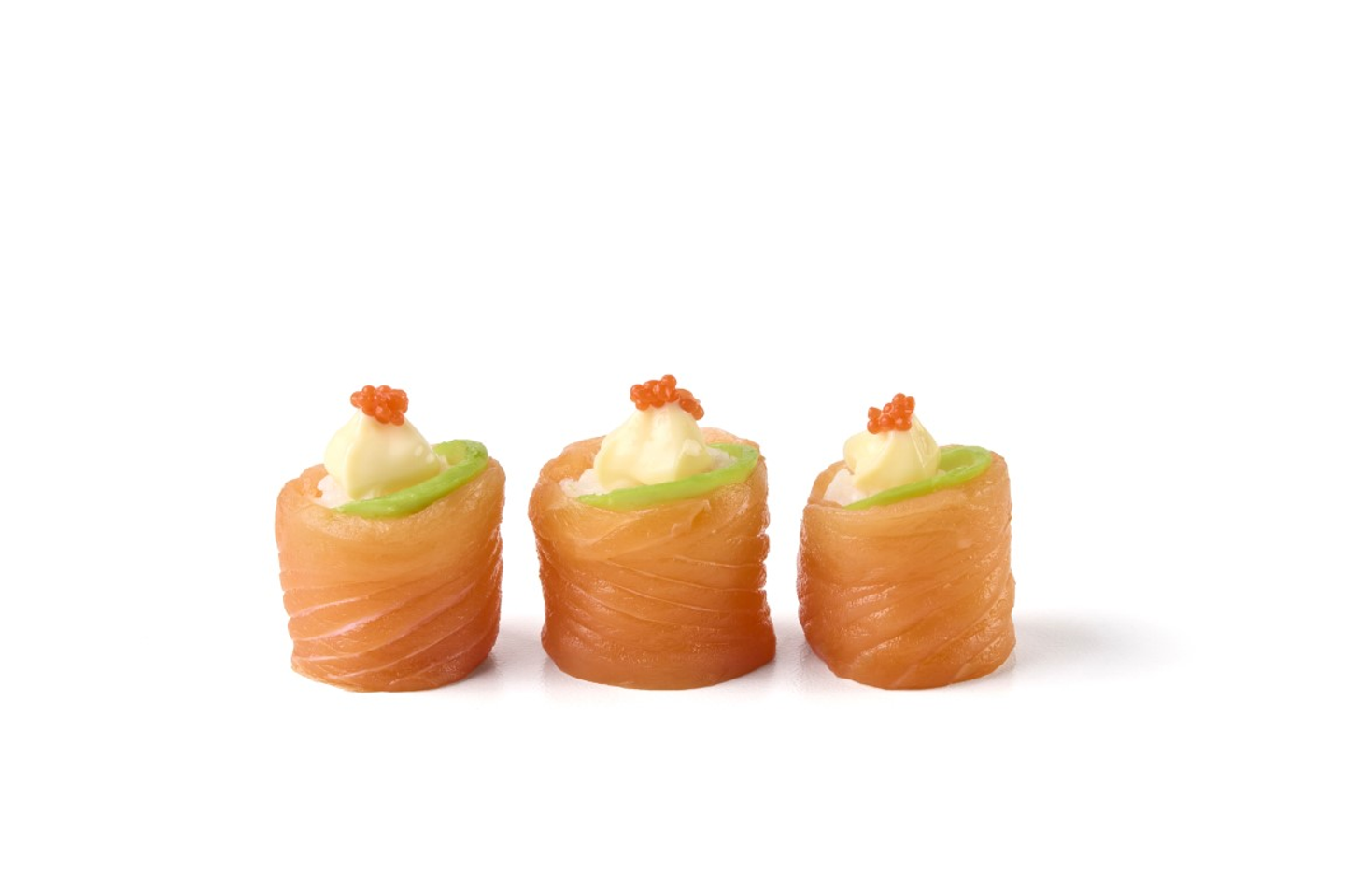 Salmon Roses Flower Gunkan 3 Pcs