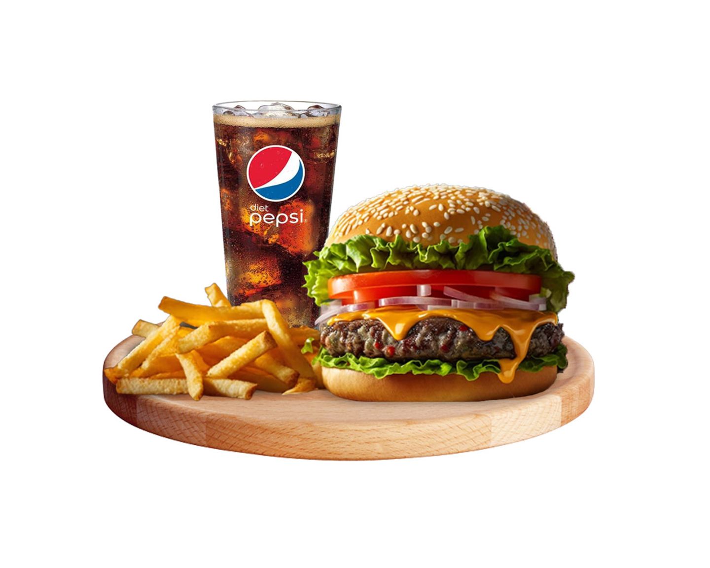 Grilled Beef Burger Meal