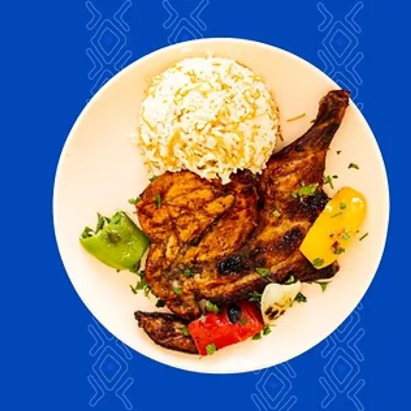 نص دجاج مشوي على الفحم