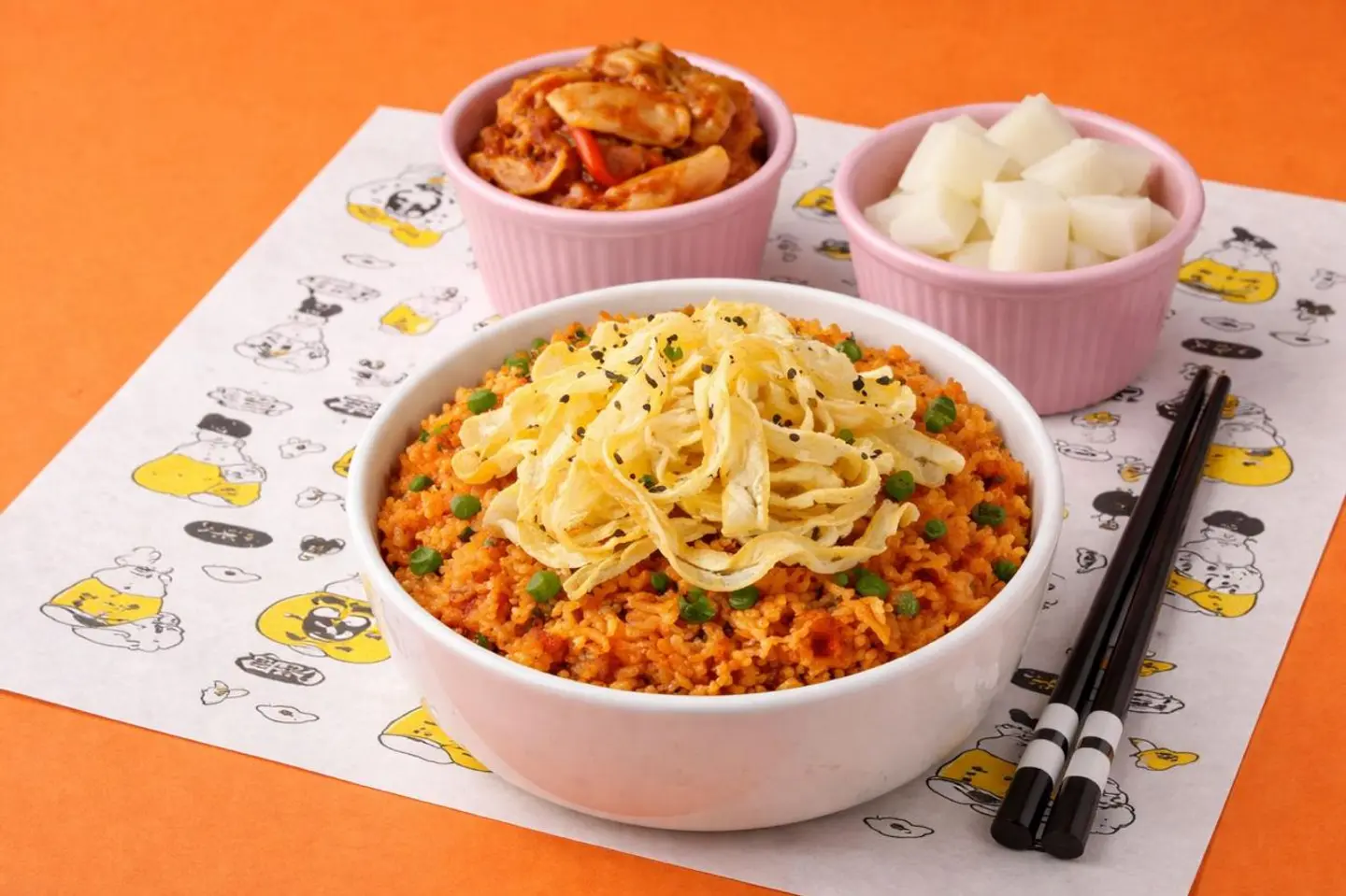 Kimchi Fried Rice With Korean Pickled Radish And Cabbage Kimchi