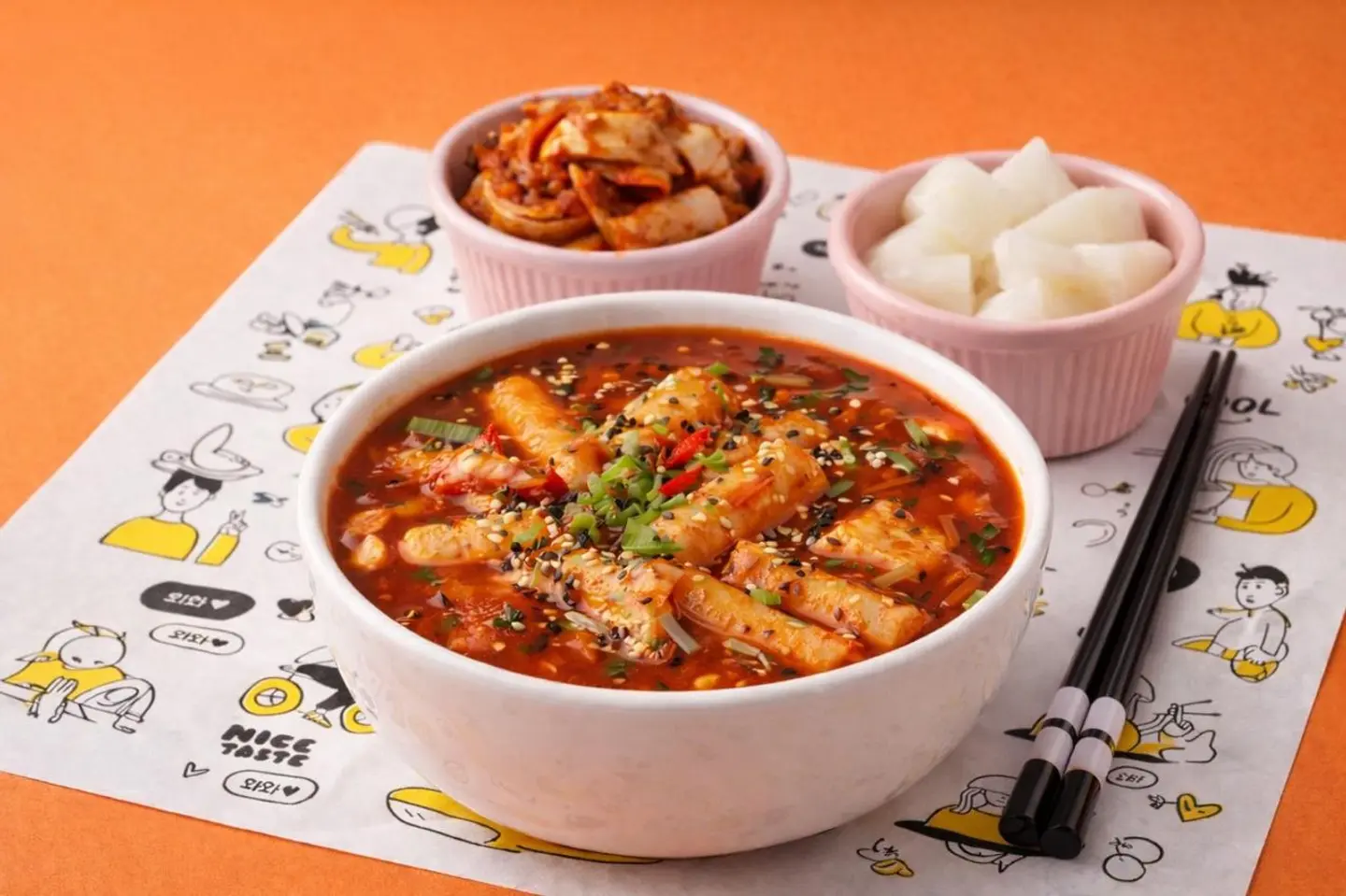 Rabboki With Cabbage Kimchi And Pickled Radish