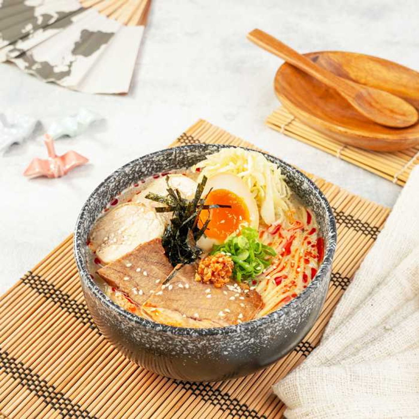Chilli Garlic Ramen, Miso Broth