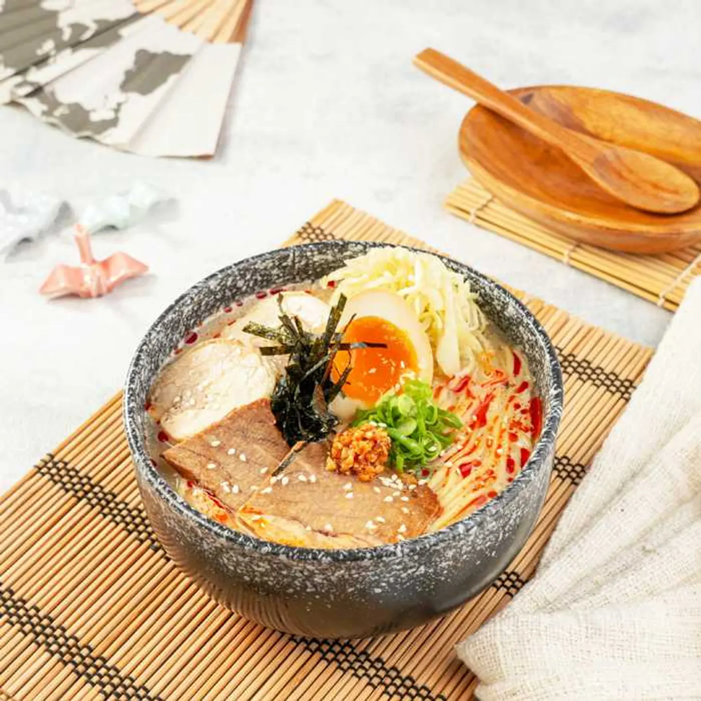 Chilli Garlic Ramen, Miso Broth