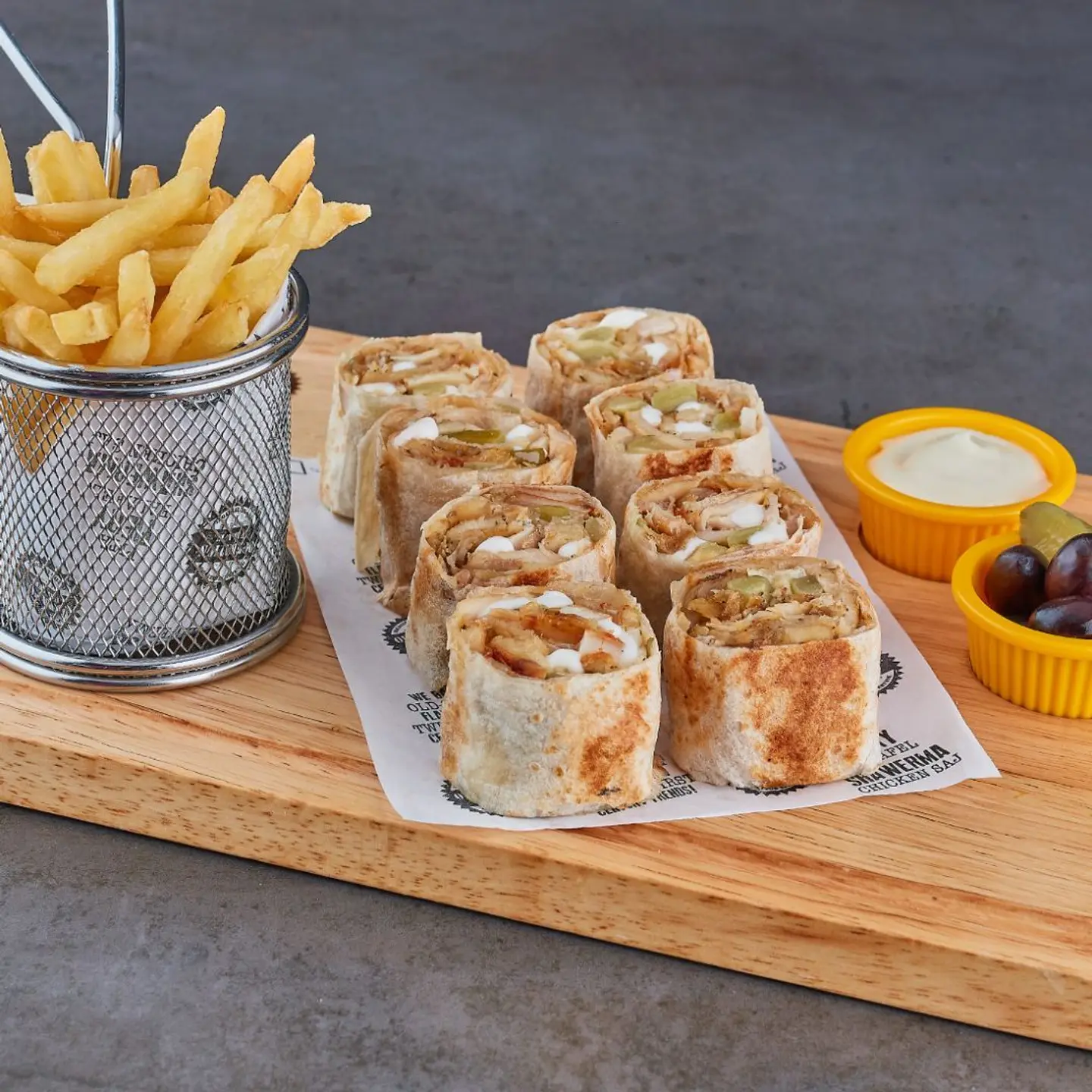 Chicken Shawarma Saj Platter