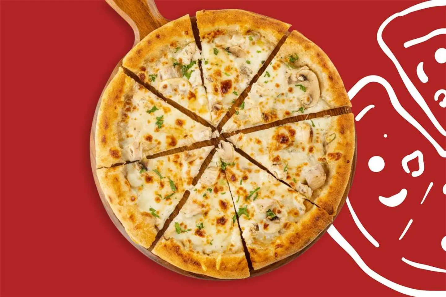 Chicken Alfredo Pizza Large