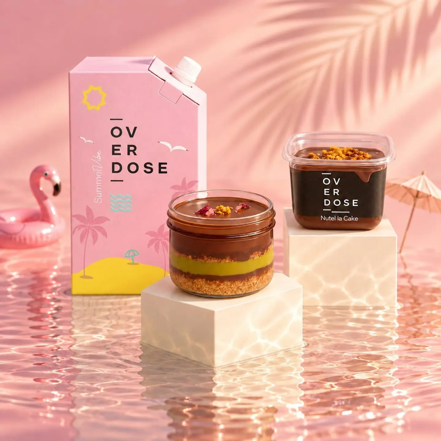 Coffee Day Container With 1 Nutella Cake And 1 Kunafa Pouding