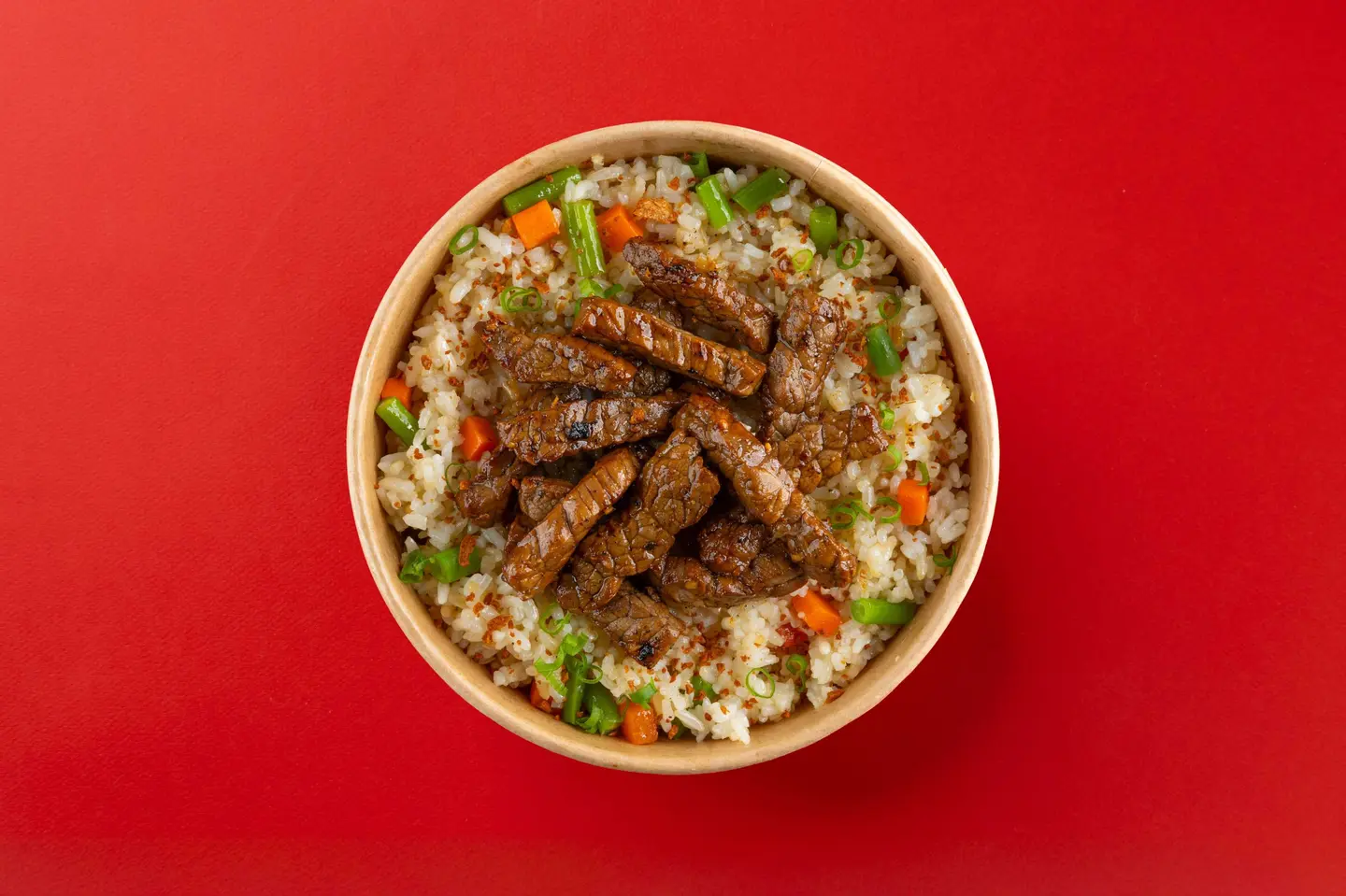 أرز مقلي باللحم البقري