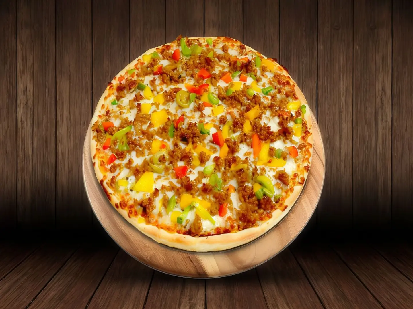 بيتزا لحم وسط