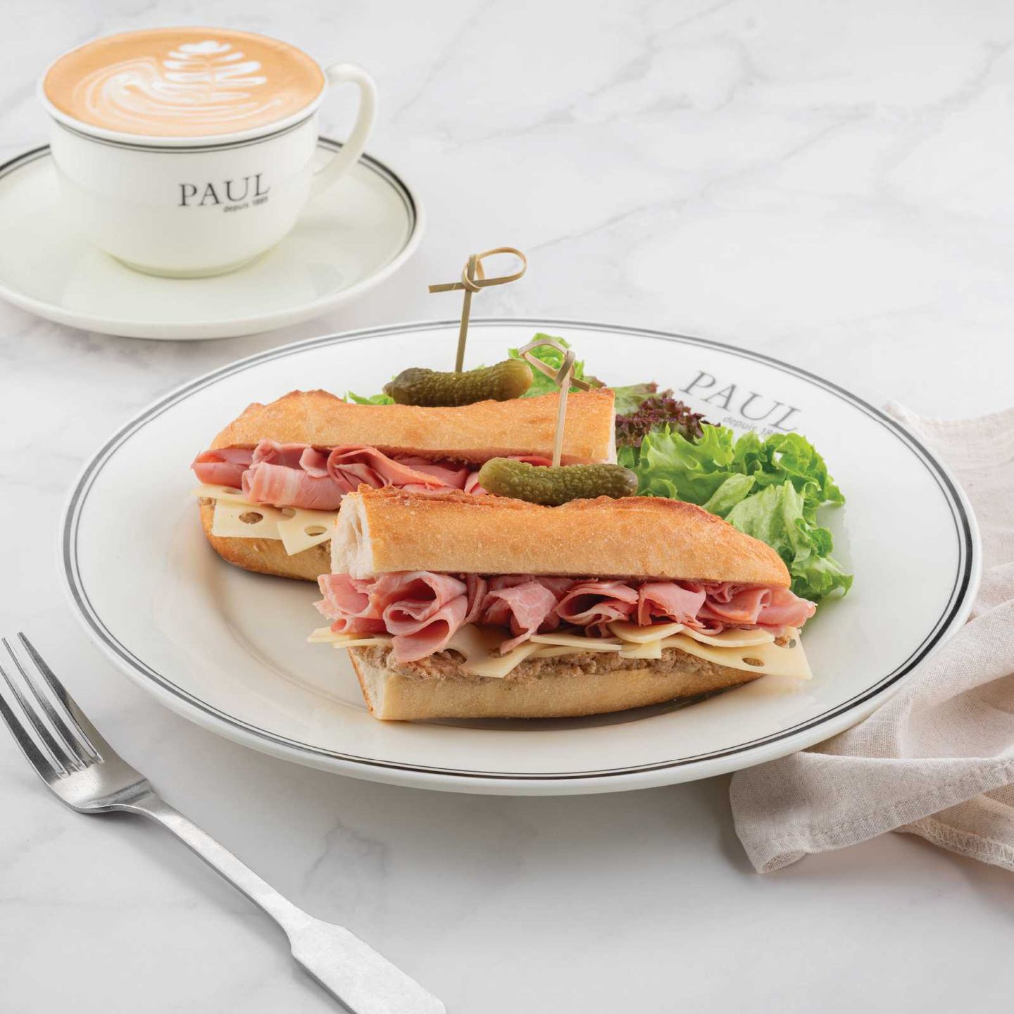 Veal Ham Fromage Baguette