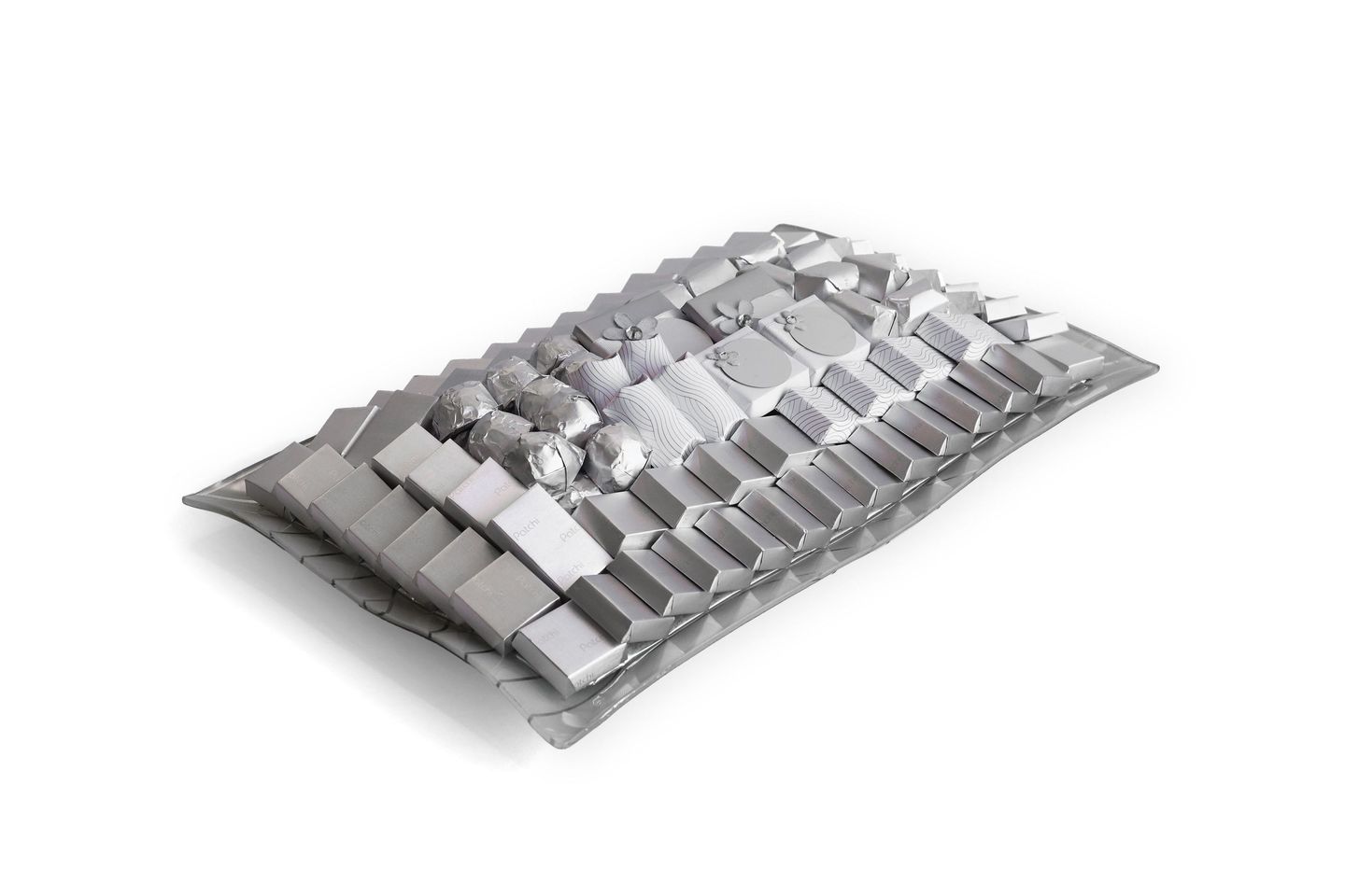 Rectangular Glass Tray Silver 1660g 110135