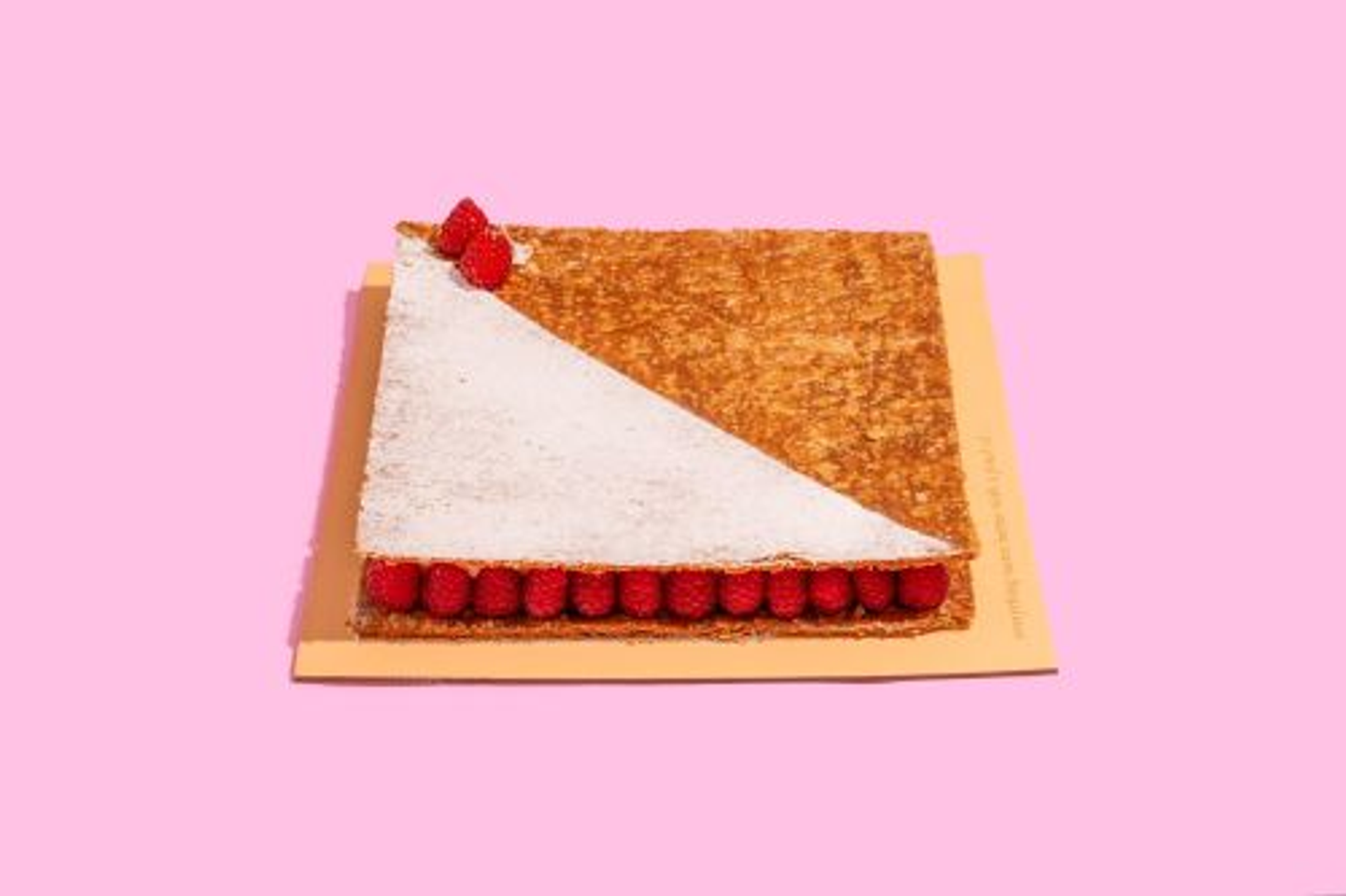 Square Mille Feuille With Raspberry
