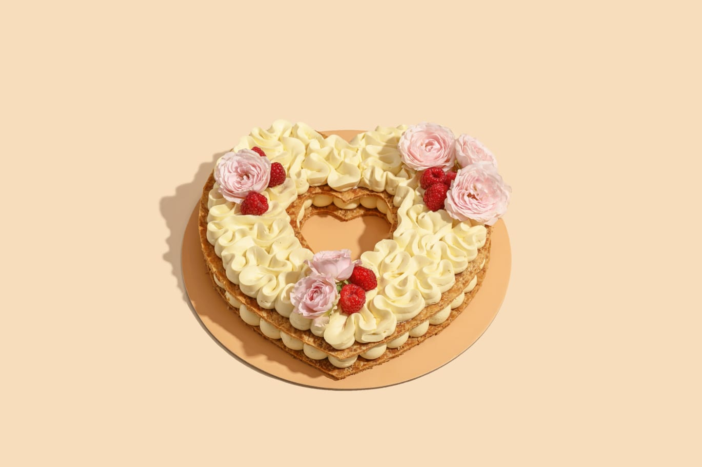 Millefeuille Heart Shaped