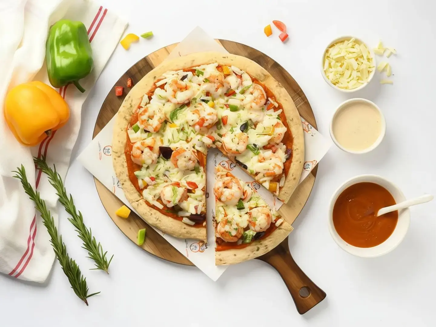 Shrimp And Vegetable Pizza