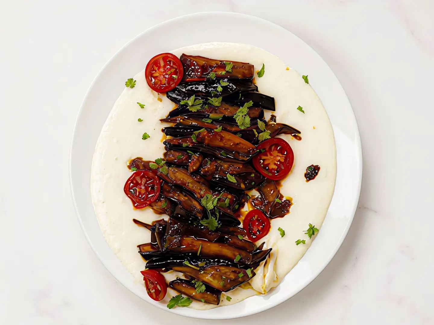 Hummus With Eggplant Dish