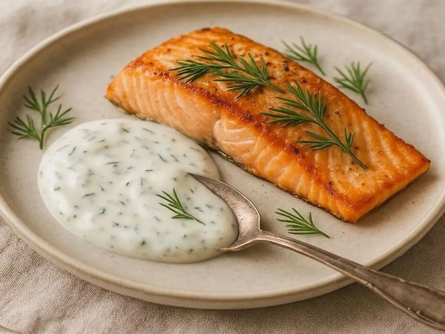 Salmon With Sour Cream And Dill Sauce 160 G