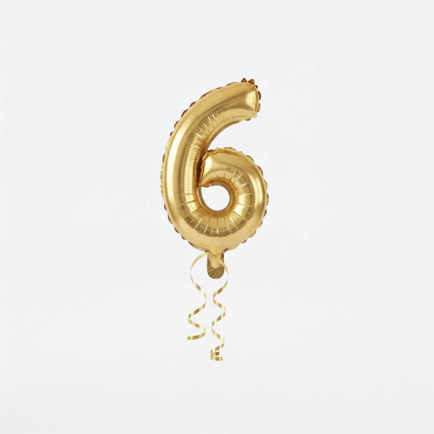 Small Number Balloon 6 Gold Color