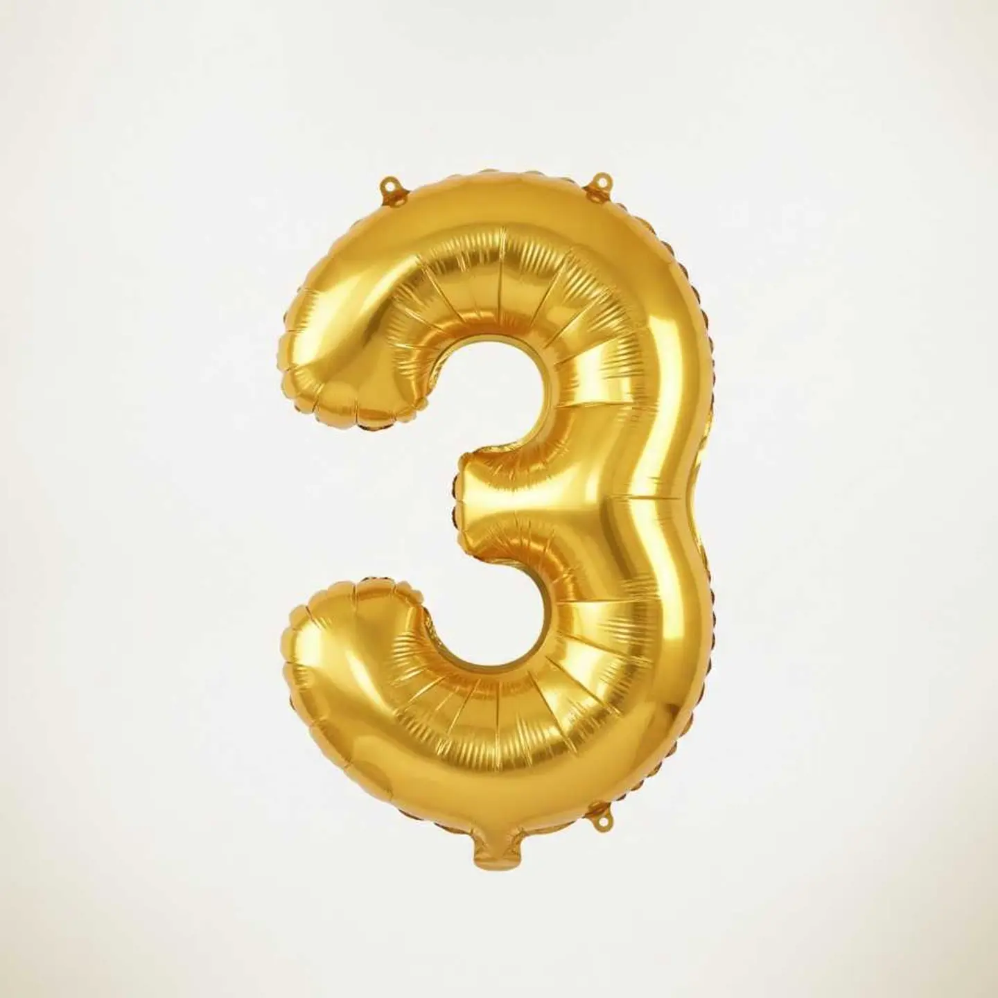 Big Number Balloon 3 Gold Color