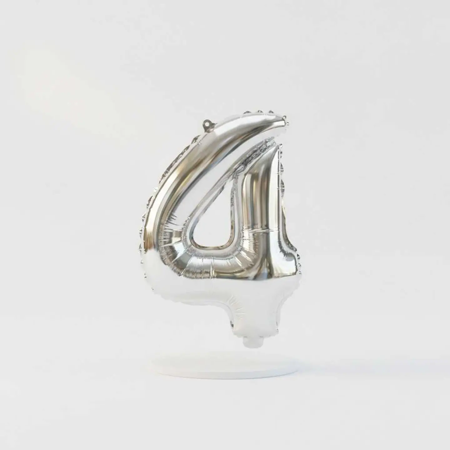 Small Number Balloon 4 Chrome Color