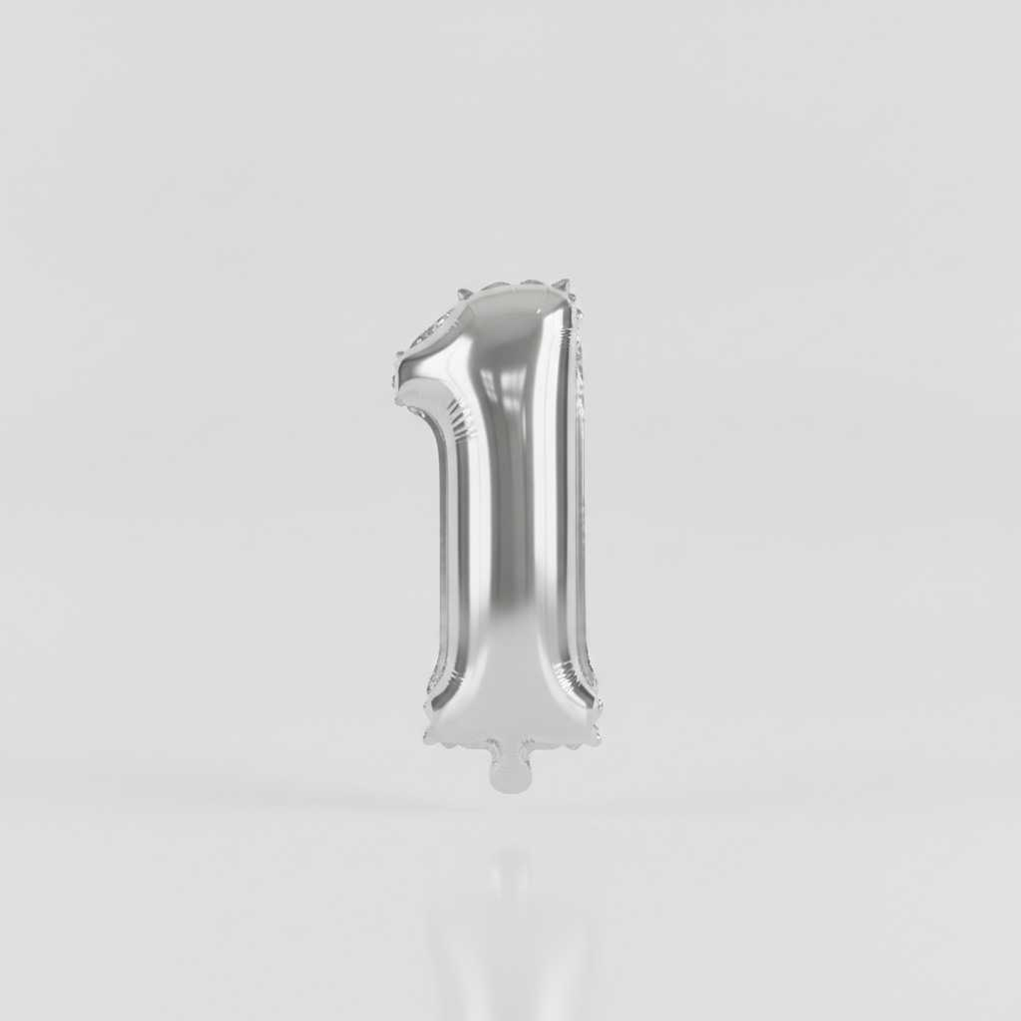 Small Number Balloon 1 Chrome Color
