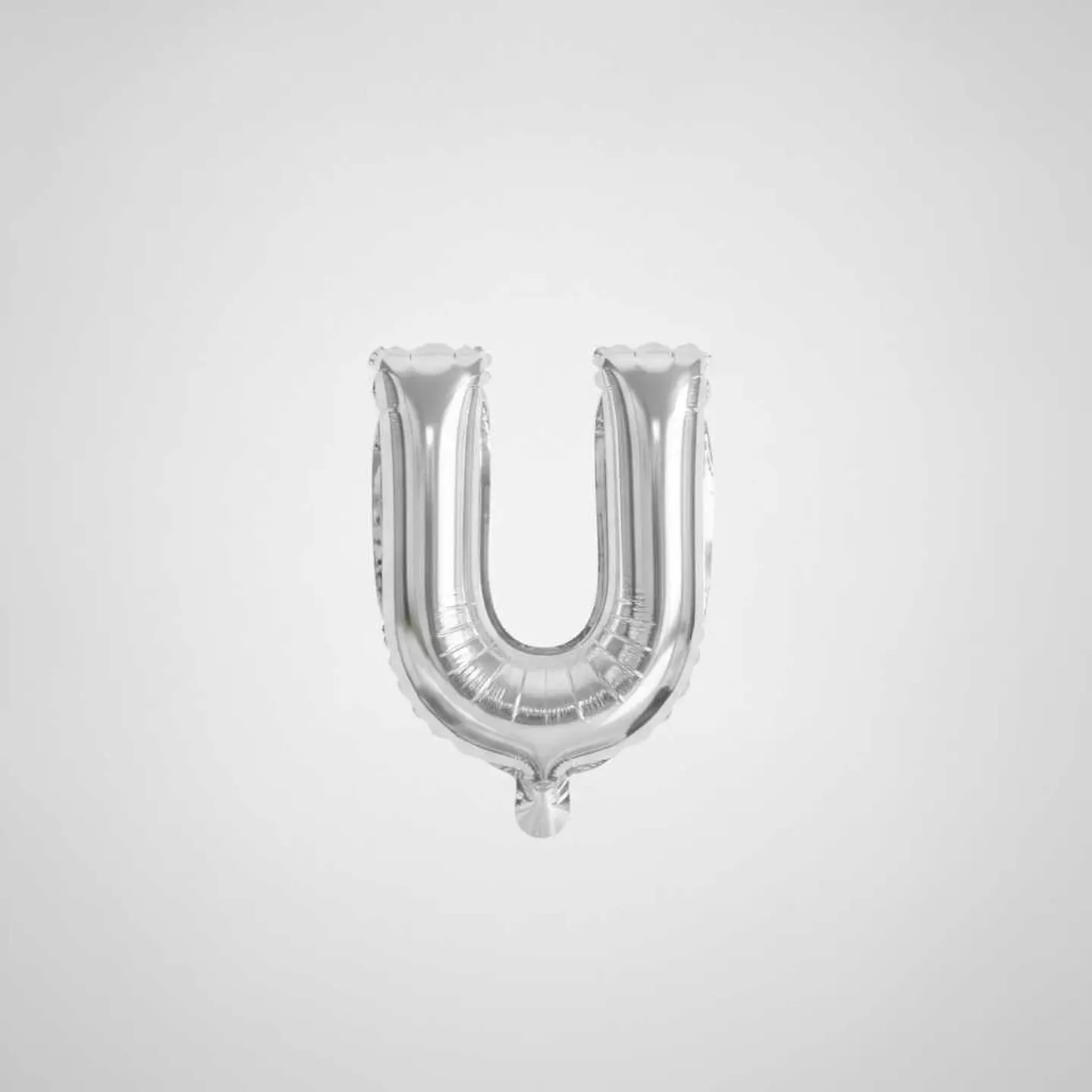 Small Letter Balloon U Silver Color