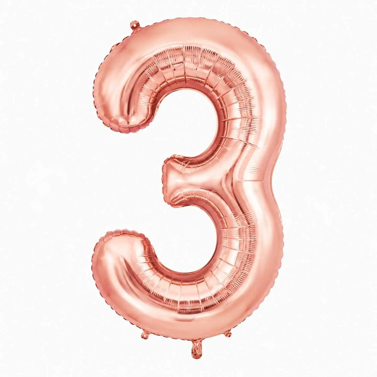 Small Number Balloon 3 Chrome Color