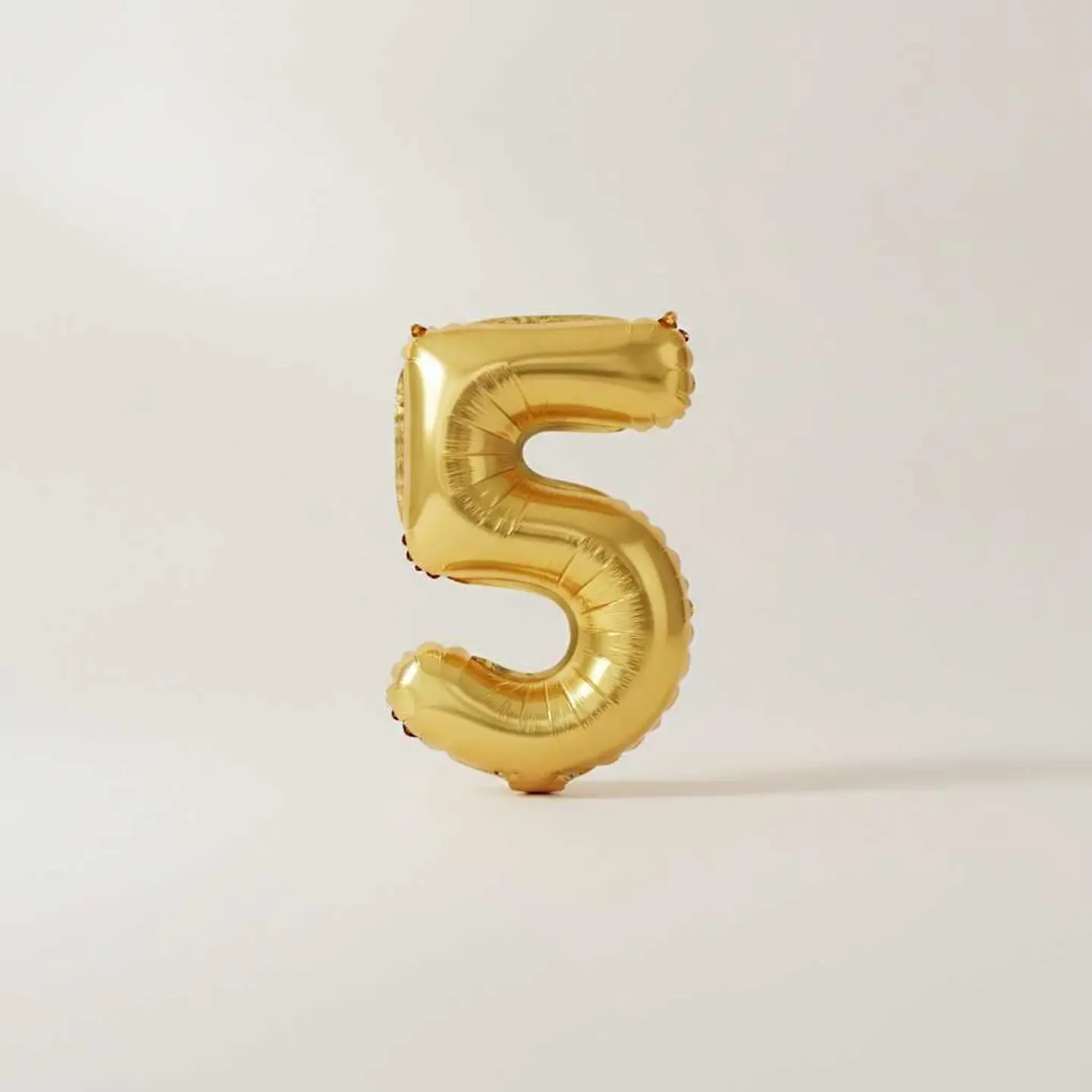 Small Number Balloon 5 Gold Color