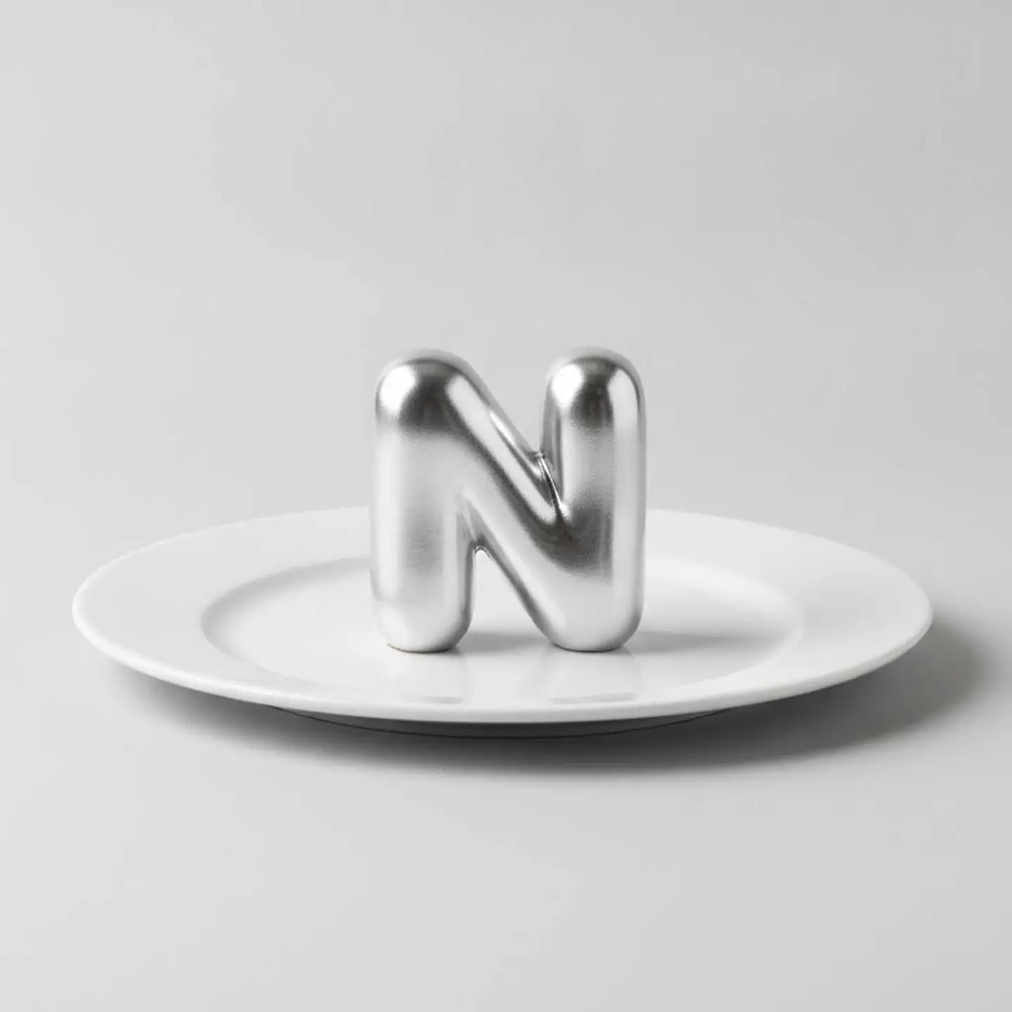 Small Letter Balloon N Silver Color