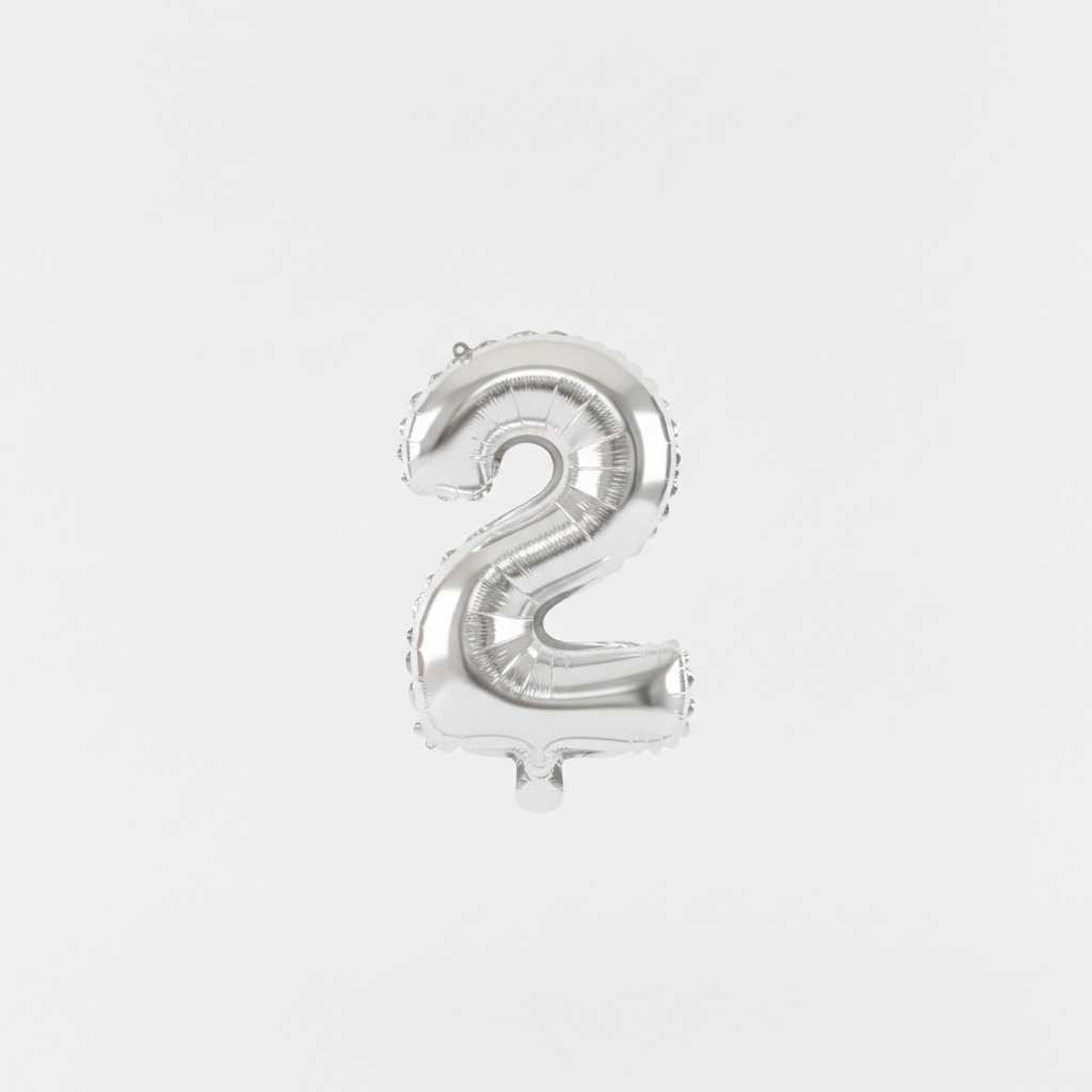 Small Number Balloon 2 Silver Color