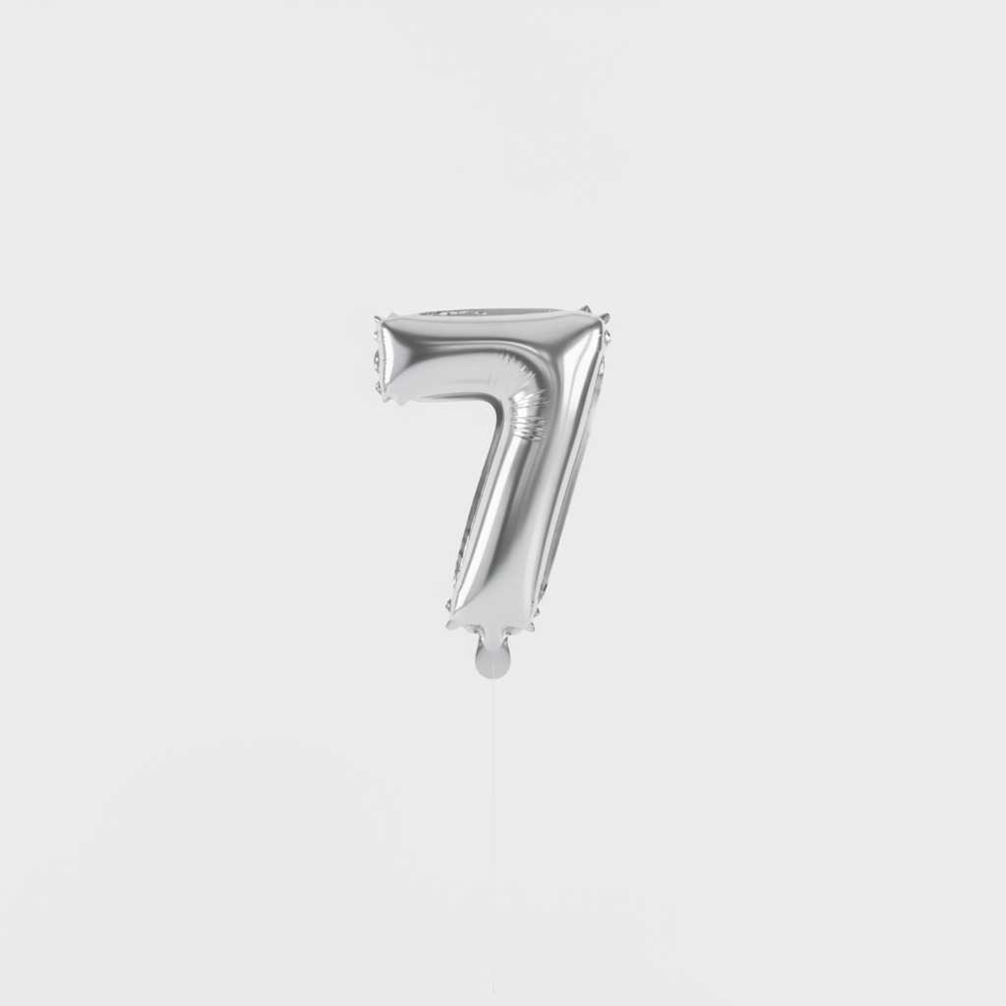 Small Number Balloon 7 Silver Color