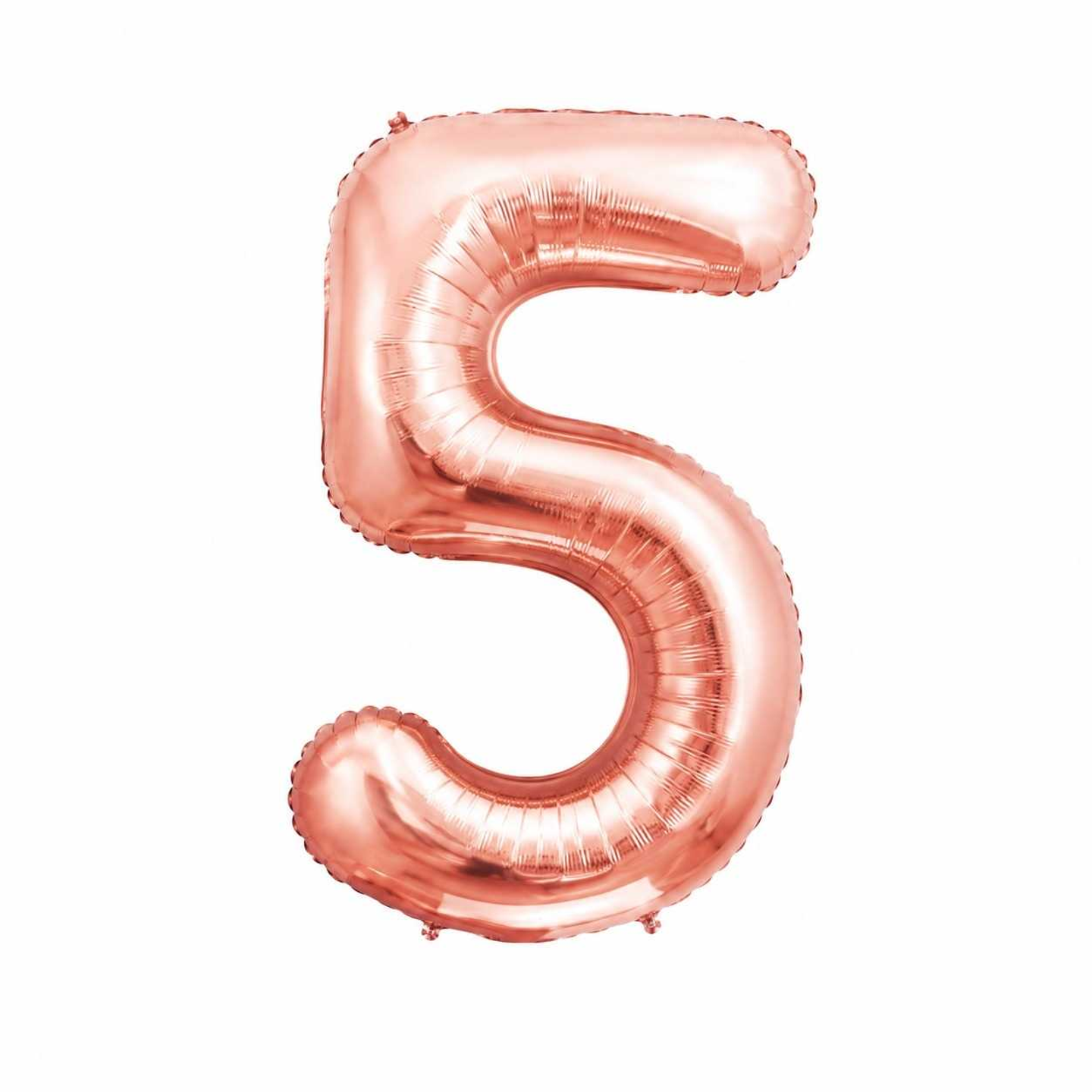 Small Number Balloon 5 Chrome Color