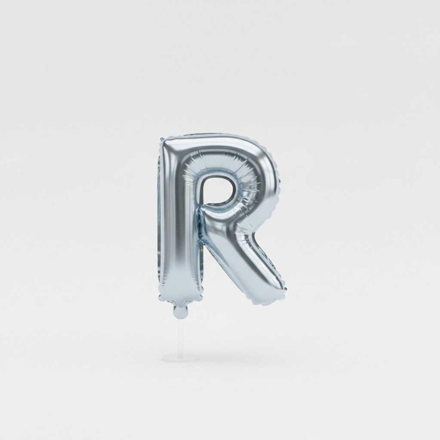 Small Letter Balloon R Chrome Color