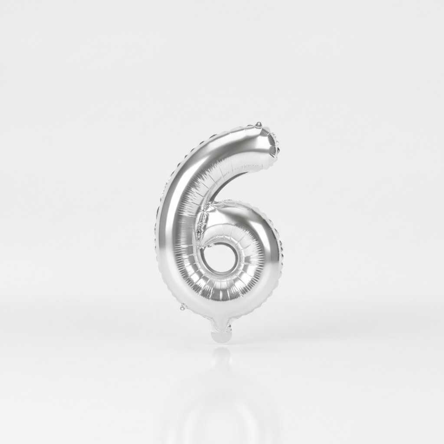 Small Number Balloon 6 Silver Color