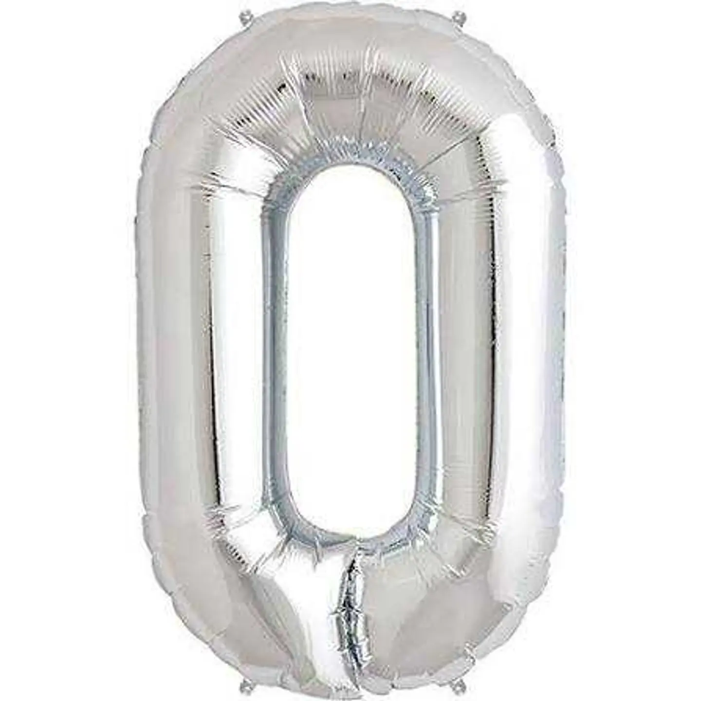 Big Number Balloon 0 Chrome Color