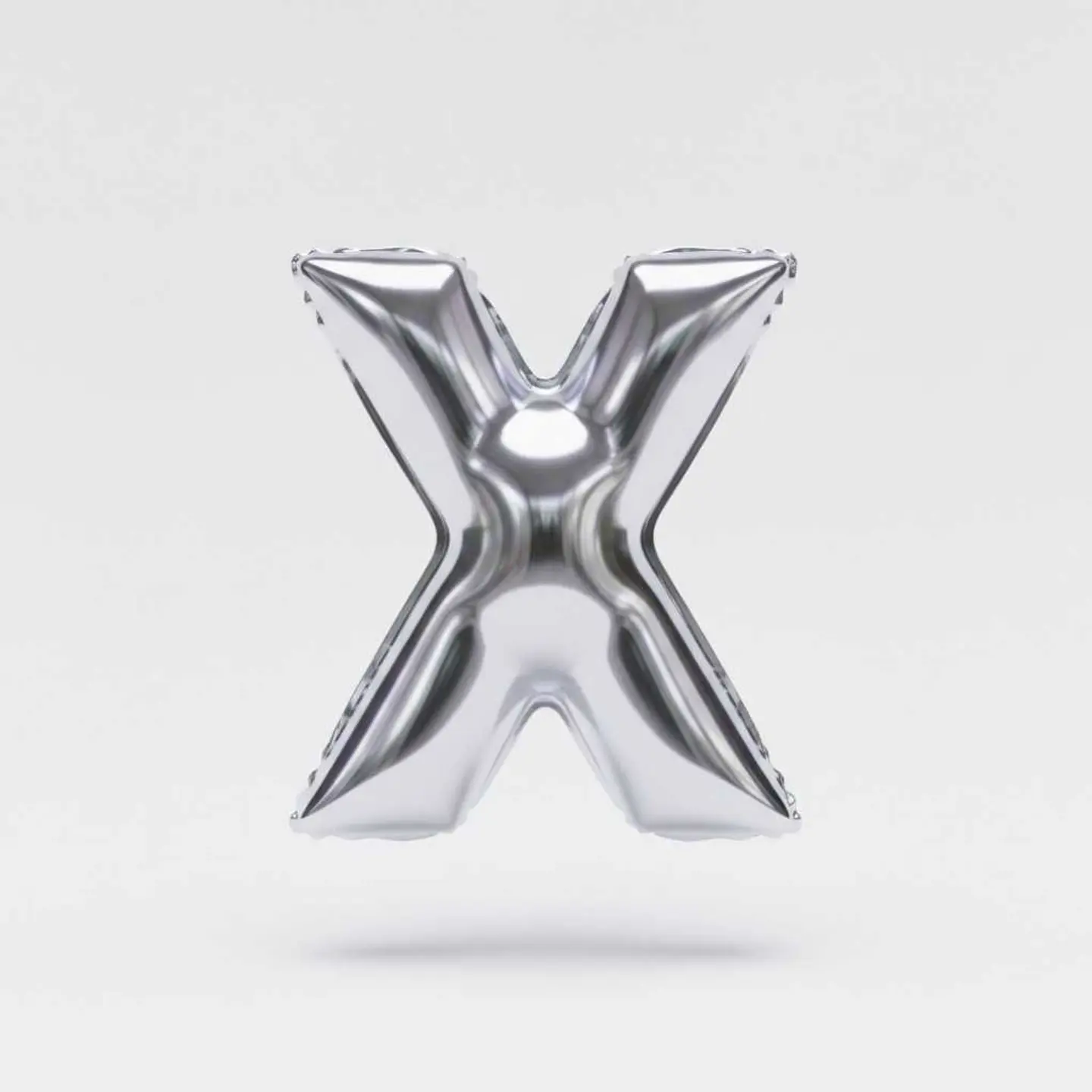 Big Letter Balloon X Chrome Color