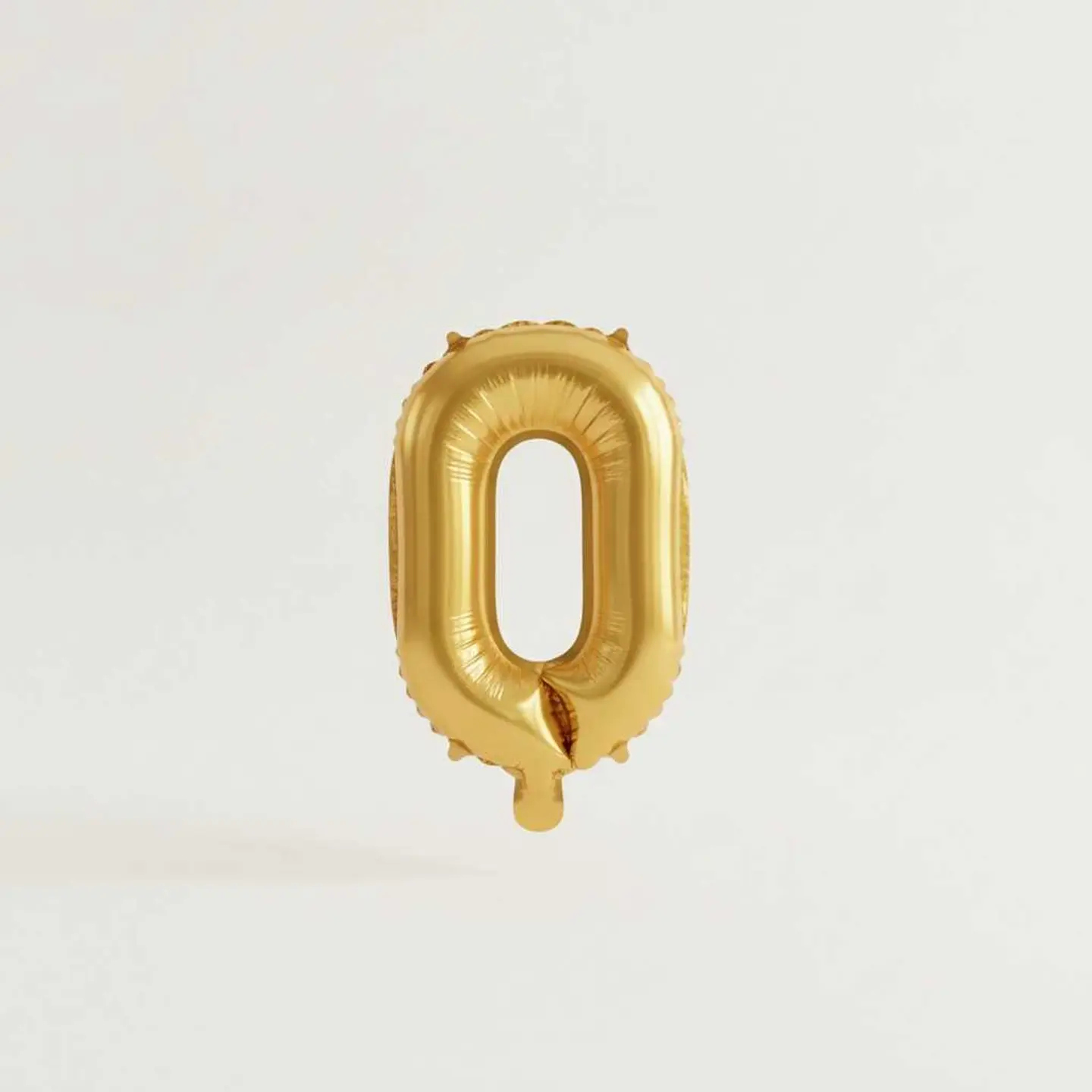 Small Number Balloon 0 Gold Color