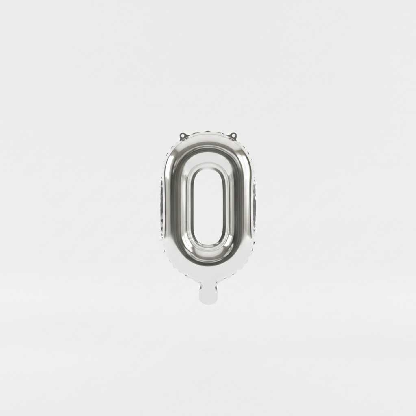 Small Number Balloon 0 Chrome Color
