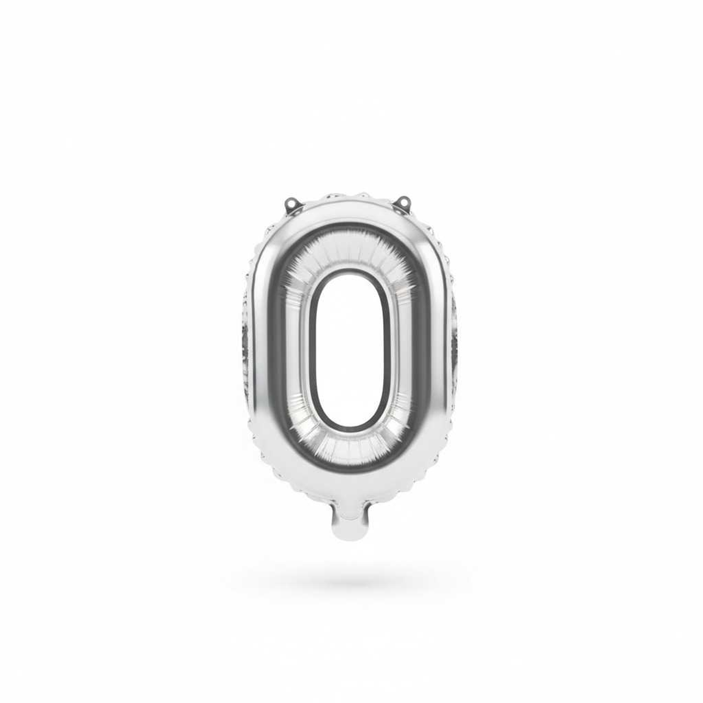 Small Number Balloon 0 Silver Color