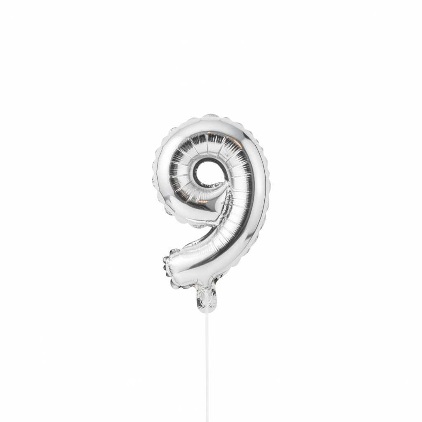 Small Number Balloon 9 Silver Color