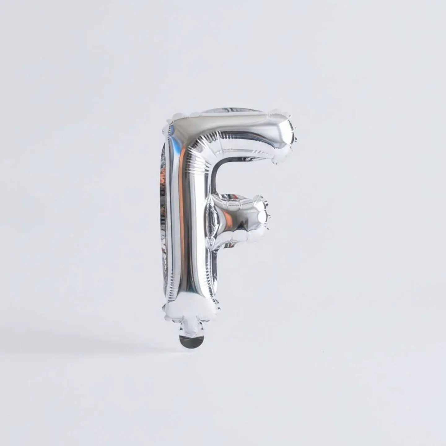 Small Letter Balloon F Chrome Color
