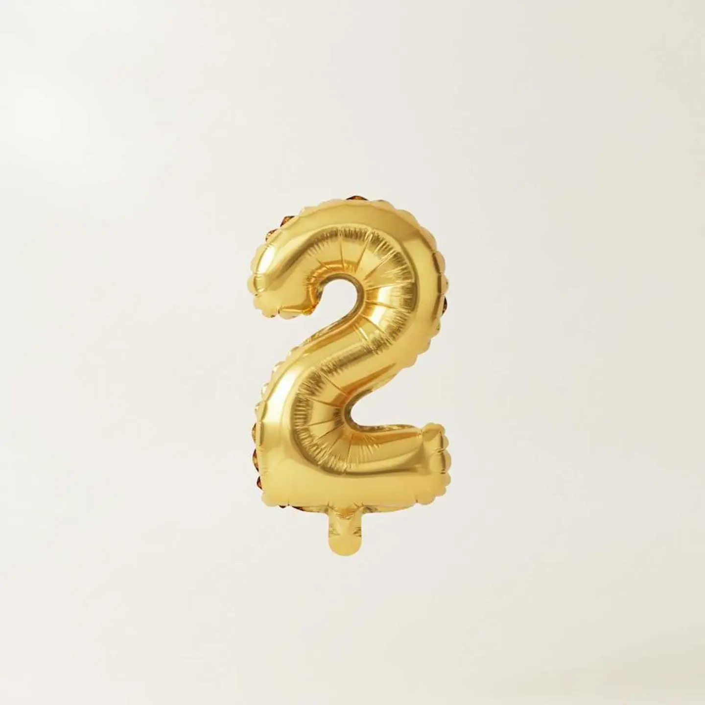 Small Number Balloon 2 Gold Color