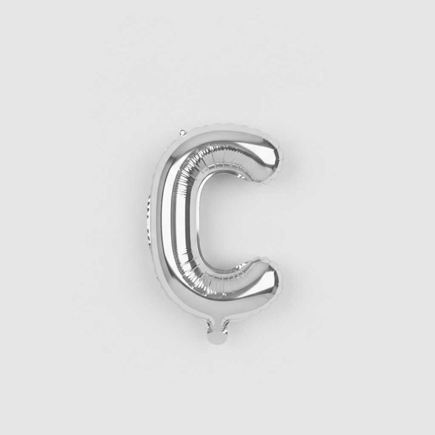 Small Letter Balloon C Chrome Color