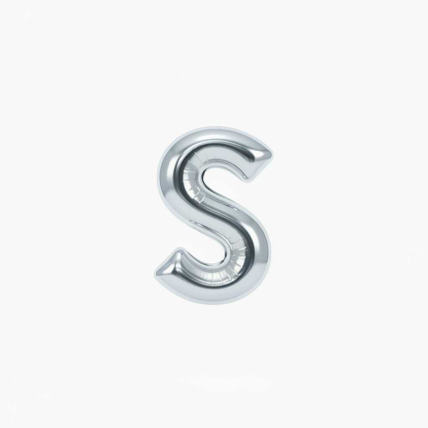 Small Letter Balloon S Chrome Color