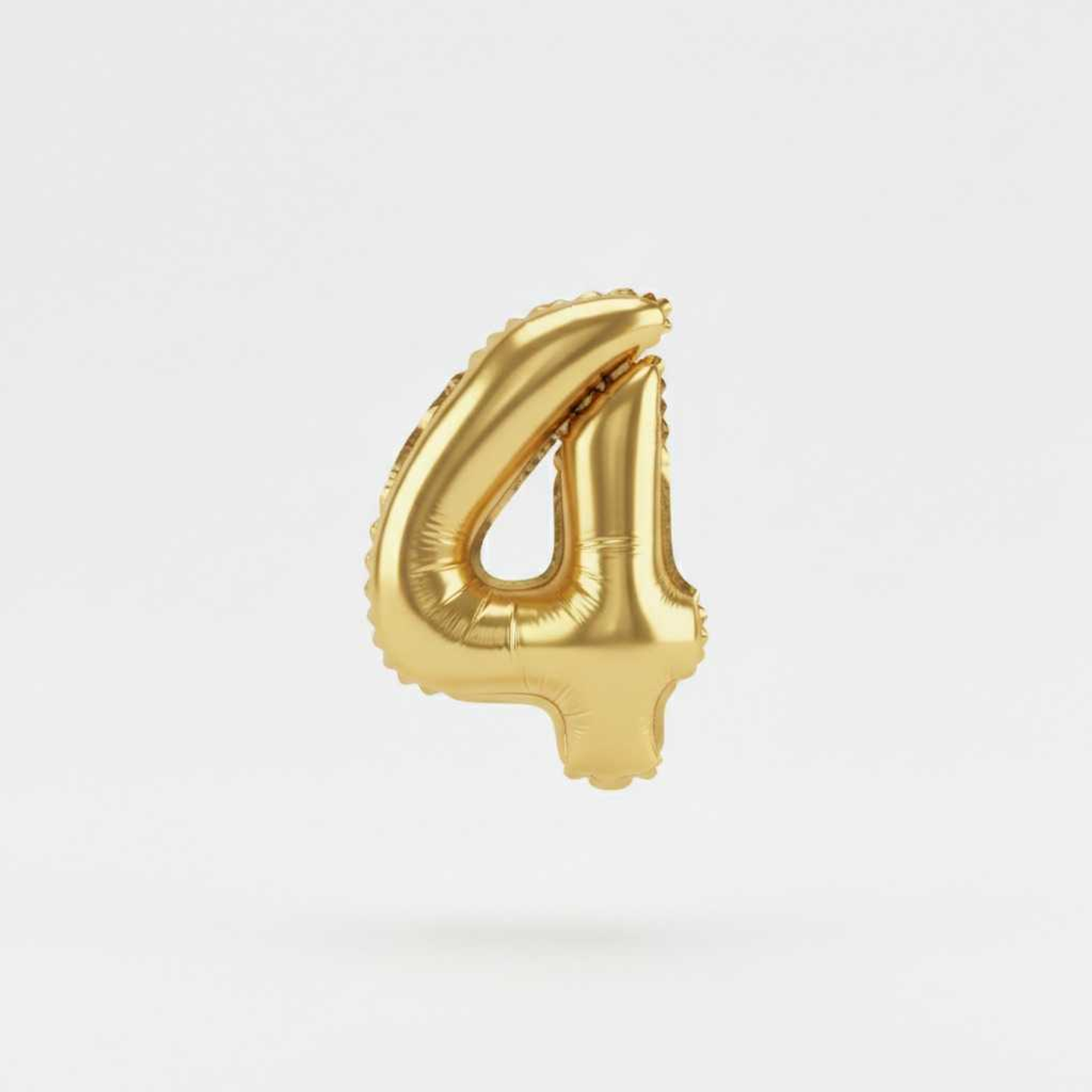 Small Number Balloon 4 Gold Color