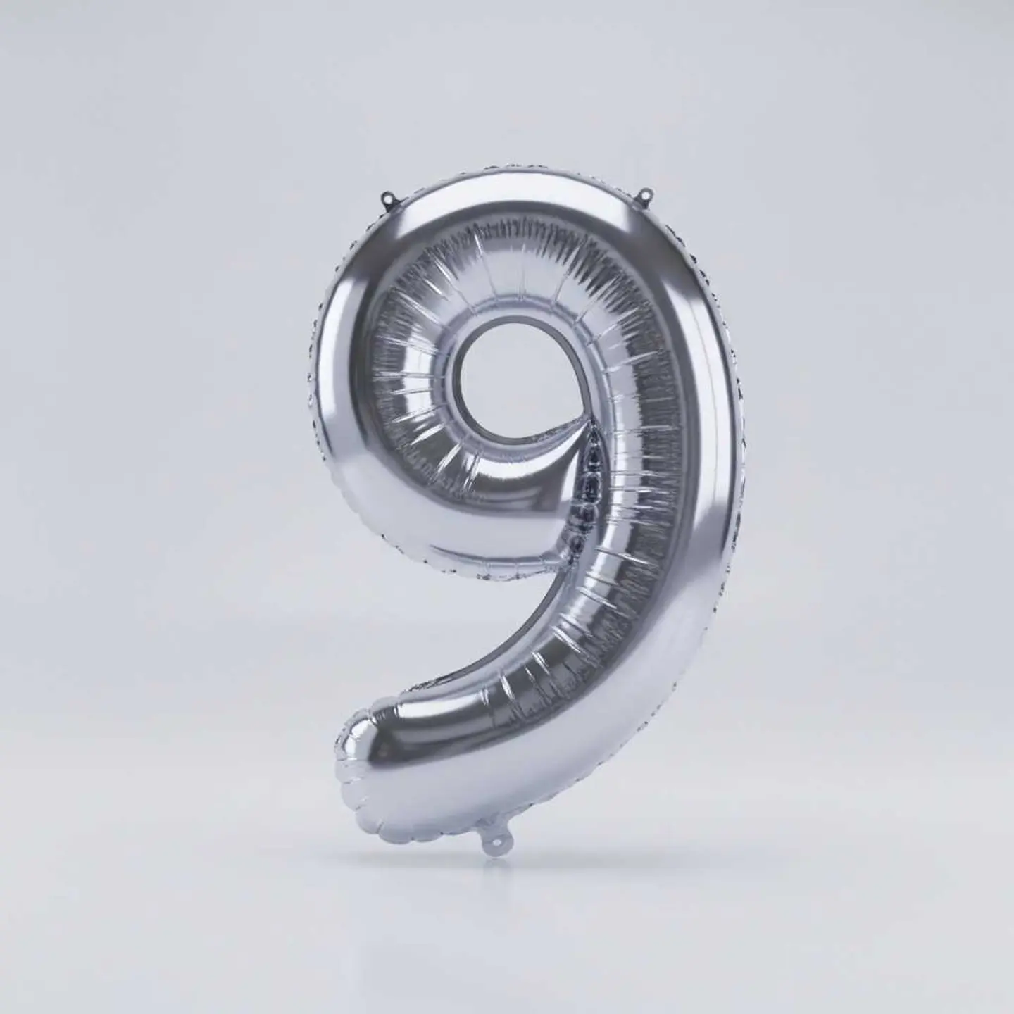 Big Number Balloon 9 Chrome Color