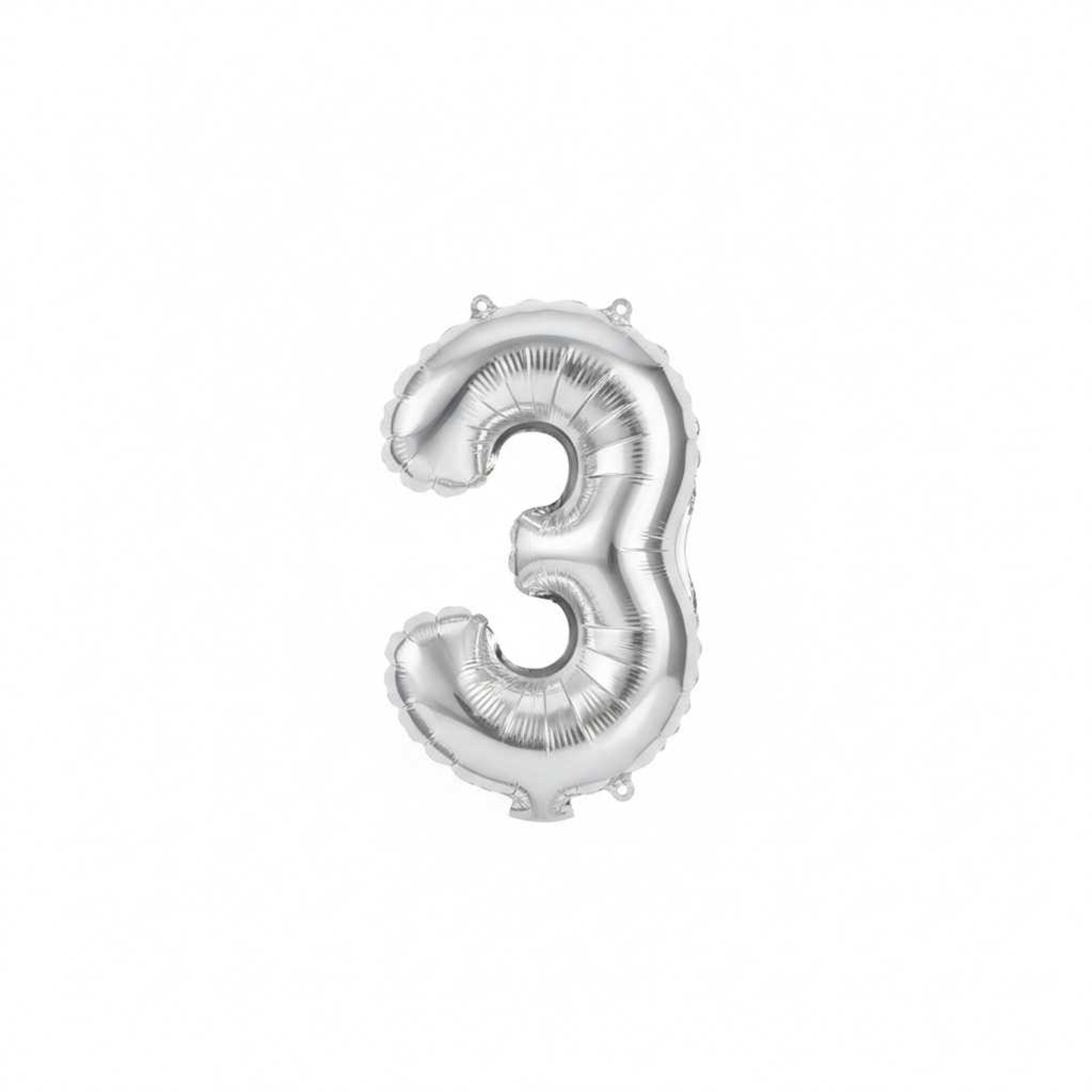 Small Number Balloon 3 Silver Color