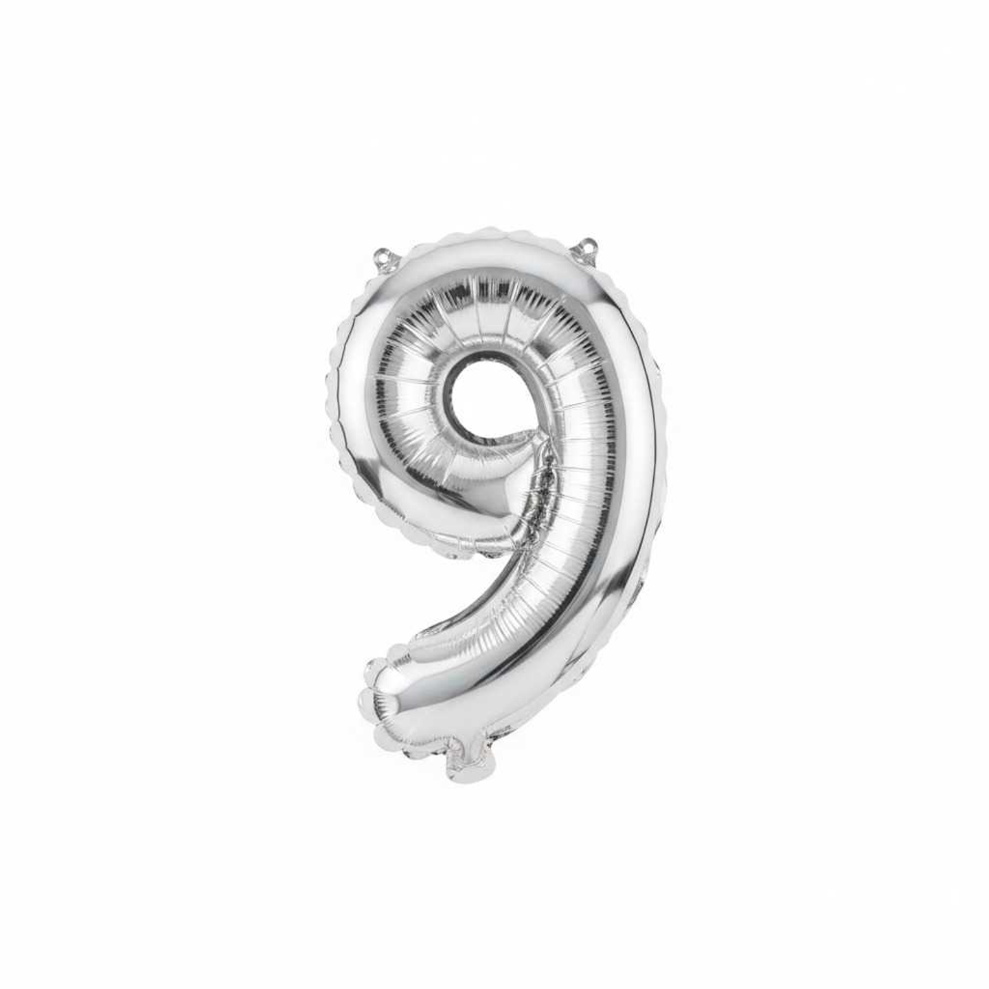 Small Number Balloon 9 Chrome Color