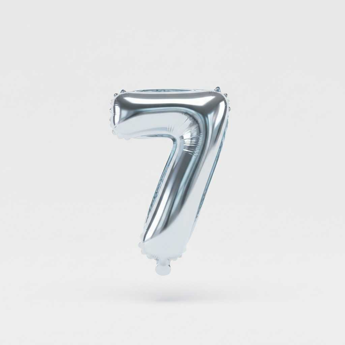 Small Number Balloon 7 Chrome Color