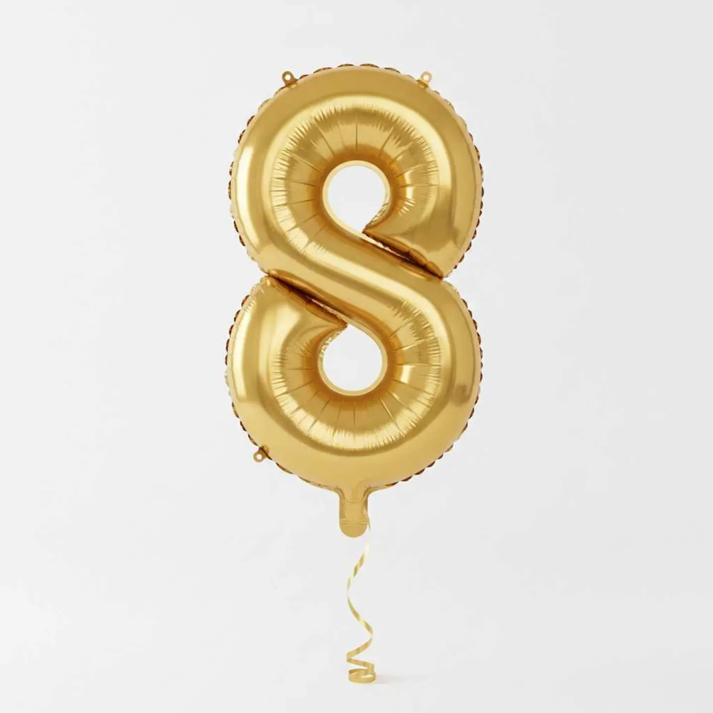 Big Number Balloon 8 Gold Color