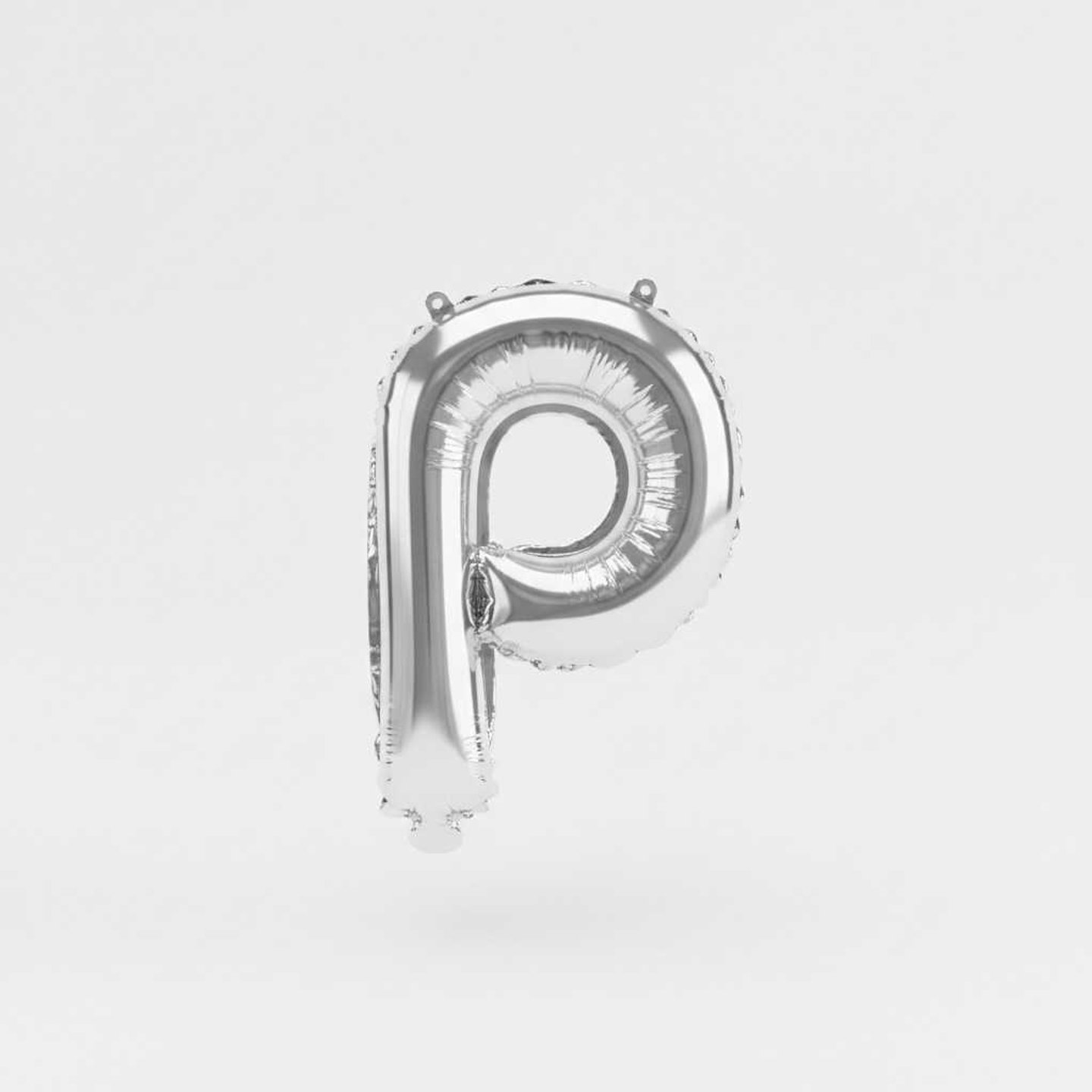 Small Letter Balloon P Chrome Color