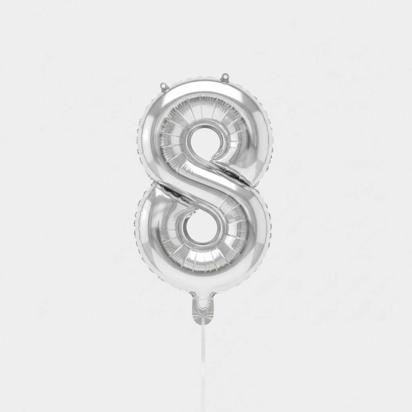 Small Number Balloon 8 Chrome Color